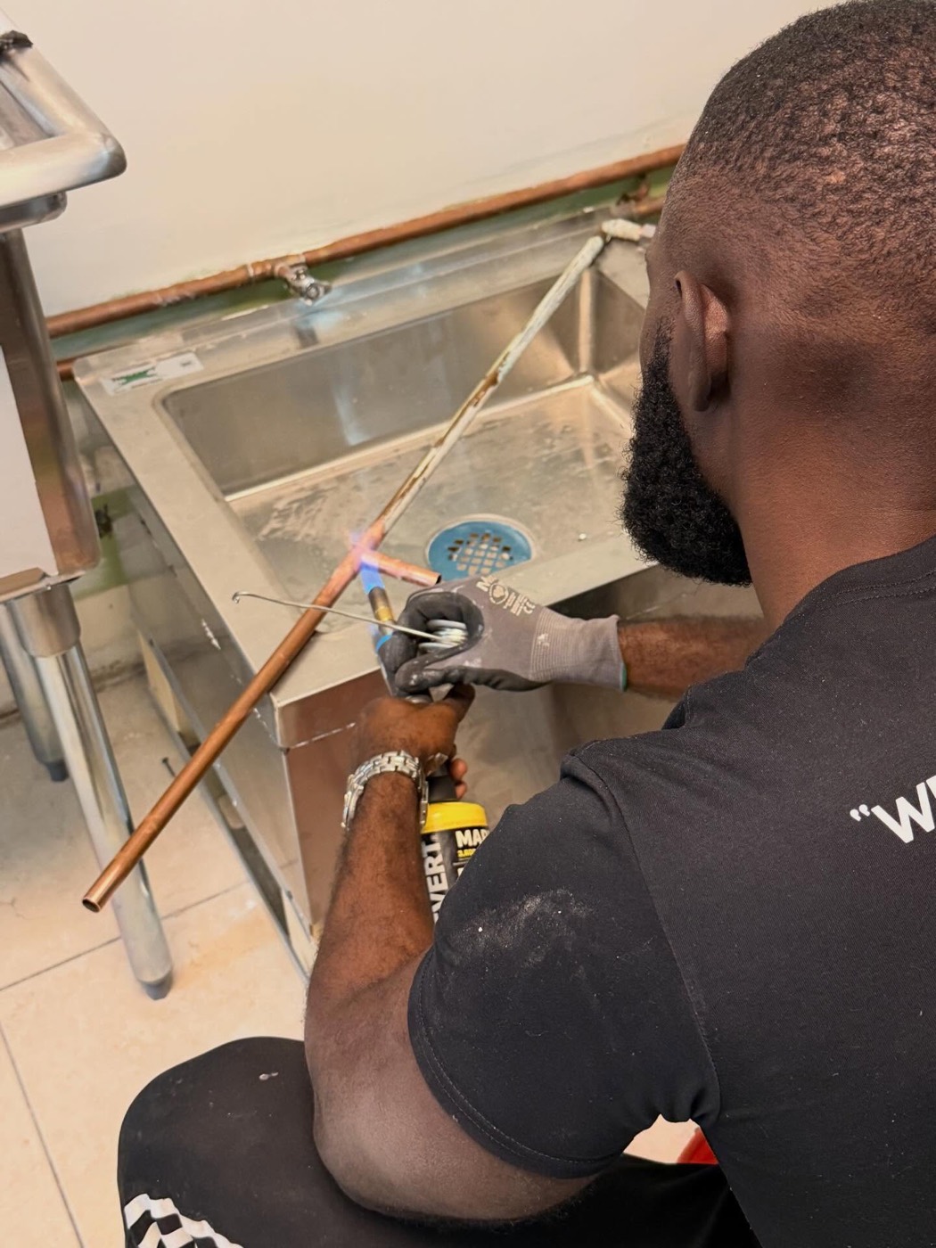 Soldering copper pipe on a repipe