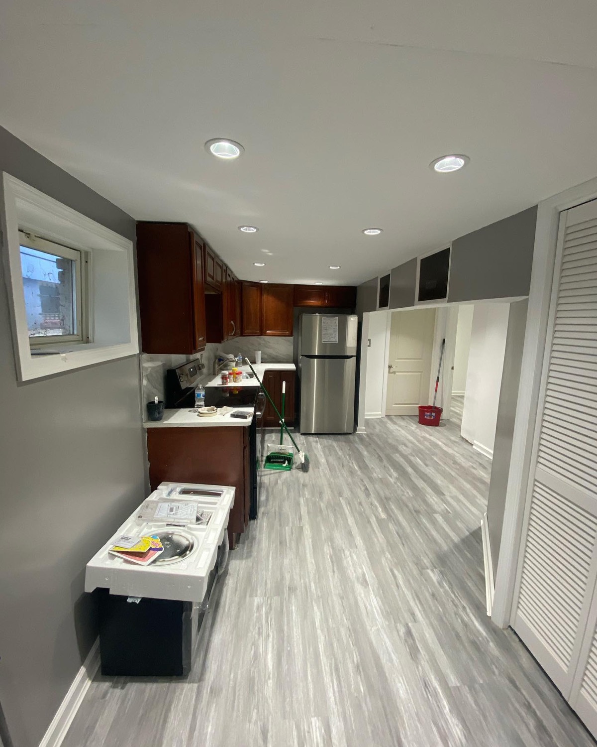 Full apartment renovation with new flooring